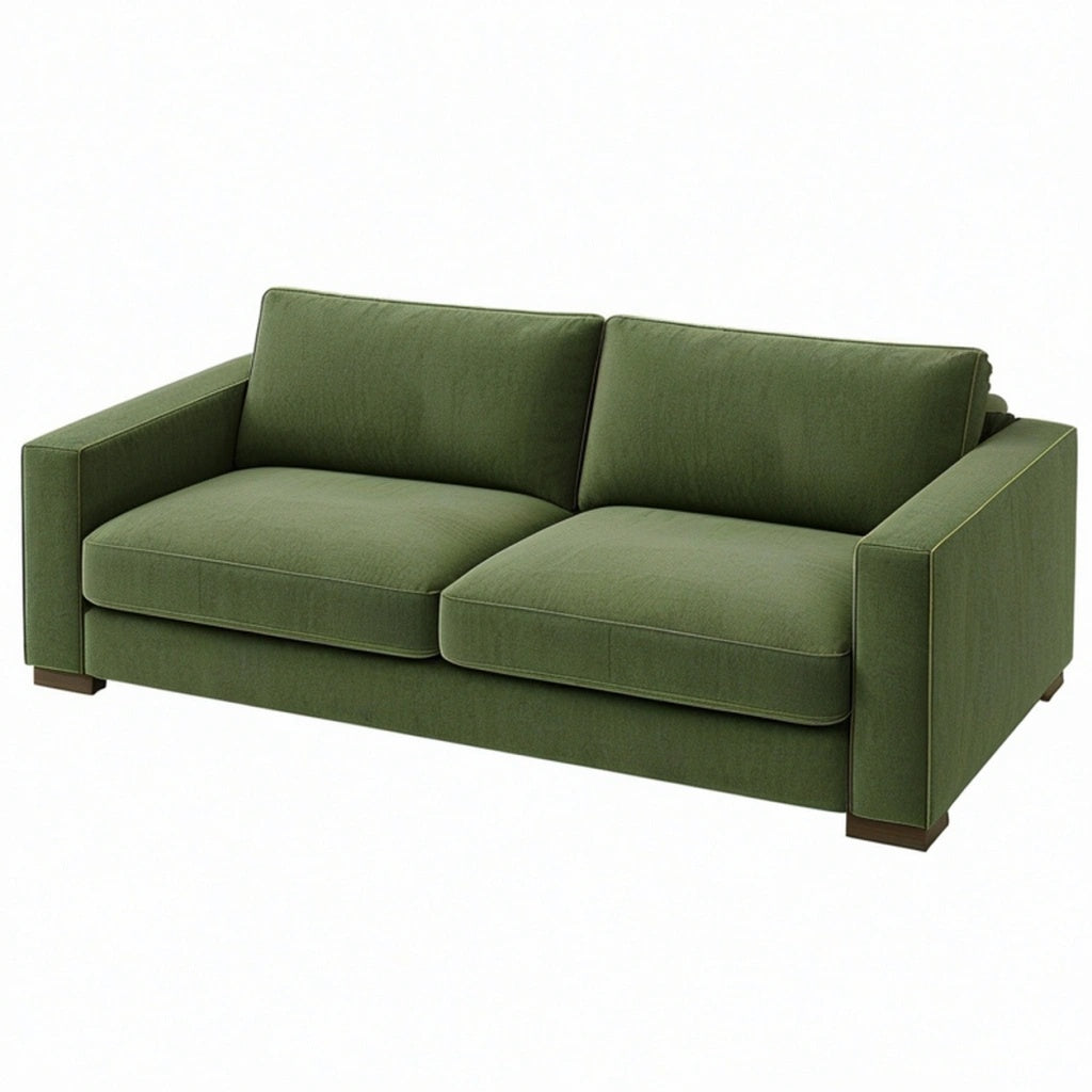 Sofa dwuosobowa 170 x 90 x 85 cm zielona z tapicerką tekstylną w stylu nowoczesnym