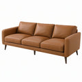 Sofa trzyosobowa 210 x 90 x 85 cm brązowa z tapicerką o wyglądzie skóry nowoczesna