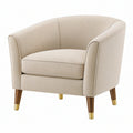 Fotel tapicerowany 78 x 76 x 78 cm z tkaniny bouclé kremowy do salonu w stylu nowoczesnym